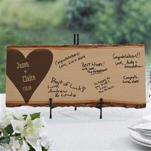 Personalized Wood Wedding Guest Book - 17072-L