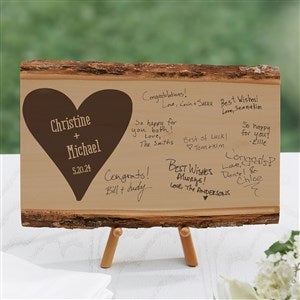 Personalized Basswood Plank -Wood Wedding Guest Book - Small - 17072-S