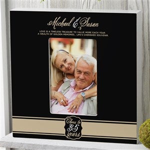 Cheers To Then & Now Anniversary Personalized 4x6 Box Frame - Vertical - 17075-BV