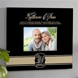 Cheers To Then & Now Anniversary Personalized 5x7 Wall Frame - Horizontal - 17075-WH