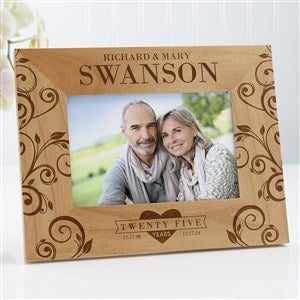 Personalized Anniversary Wood Frame - Celebrating Their Love - 4x6 - 17076
