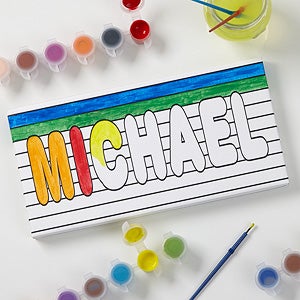 Personalized Kids DIY Canvas - Paint It! - 5 1/2 x 11 - 17095-N