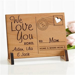 Sending Love To Mom Personalized Natural Wood Postcard - 17123