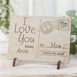 Sending Love To Mom Personalized Whitewashed Wood Postcard - 17123-W