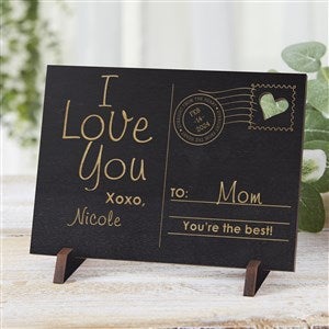 Sending Love To Mom Personalized Black Stain Wood Postcard - 17123-BK