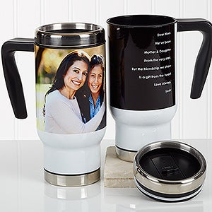 Photo Sentiments For Her Personalized 14 oz. Travel Mug - 17125