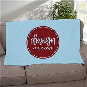 Design Your Own Personalized Fleece Baby Blanket - Baby Blue - 17147-BB