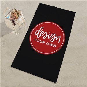 Design Your Own Personalized Beach Towel - Black - 17148-BK