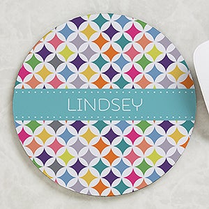 Geometric Shapes Personalized Round Mouse Pad - 17179