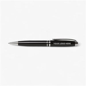 Personalized Logo Engraved Black Pen - 17185