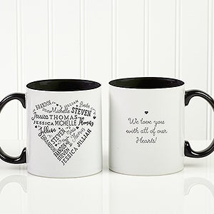 Personalized Coffee Mug - Close To Her Heart - Black - 17195-B