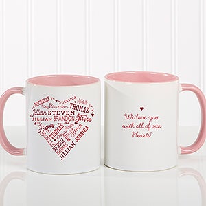 Personalized Coffee Mug - Close To Her Heart - Pink - 17195-P