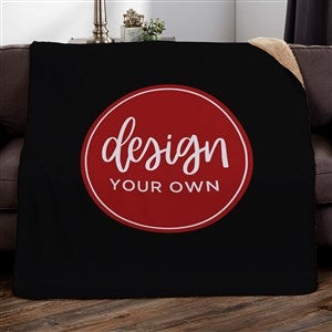 Design Your Own Personalized Sherpa Blanket - Black - 17196-BK