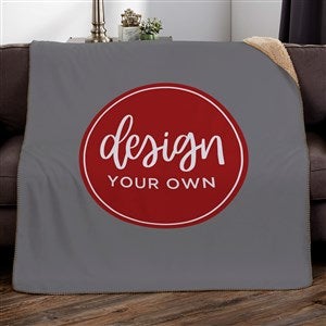 Design Your Own Personalized Sherpa Blanket - Grey - 17196-G