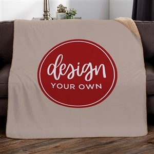 Design Your Own Personalized Sherpa Blanket - Tan - 17196-T