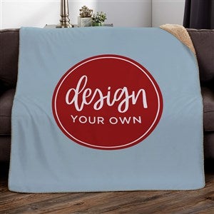 Design Your Own Personalized Sherpa Blanket - Slate Blue - 17196-SB