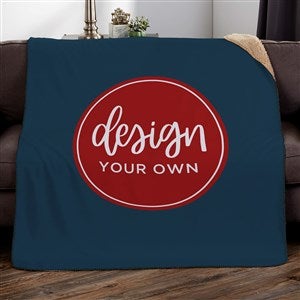 Design Your Own Personalized Sherpa Blanket - Blue - 17196-BL