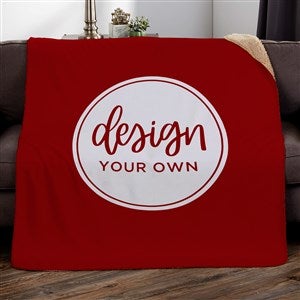 Design Your Own Personalized Sherpa Blanket - Burgundy - 17196-BU
