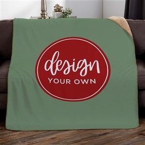 Design Your Own Personalized Sherpa Blanket- Sage Green - 17196-SG