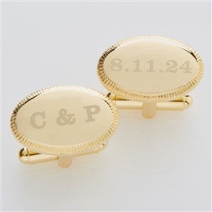 Wedding Date Engraved Gold Cufflinks - 17210