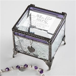 The Happy Couple Vintage Engraved Jewelry Box - 17214