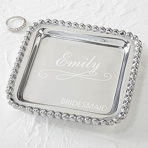 Mariposa® String of Pearls Personalized Bridesmaid Jewelry Tray - 17232