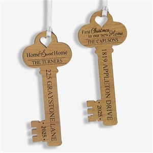 New Home Personalized Key Ornament- Natural - 17235