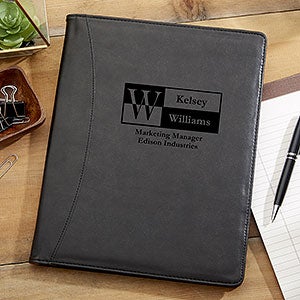 Sophisticated Style Personalized Full Size Portfolio - Black - 17249-BB