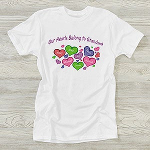 Personalized Grandparent Apparel - My Heart Belongs To - Hanes T-Shirt - 17306-T