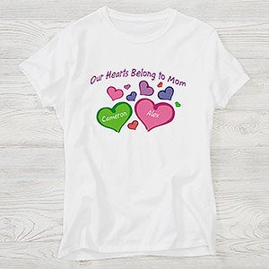 Personalized Grandparent Apparel - My Heart Belongs To - Ladies Fitted Tee - 17306-FT