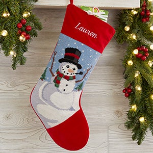 Personalized Needlepoint Christmas Stockings - Snowman - 17317-SM