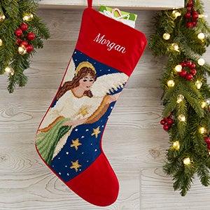 Personalized Needlepoint Christmas Stockings - Angel - 17317-A