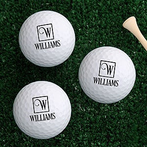 Square Monogram Personalized Golf Ball Set of 12 - Non Branded - 17321-B