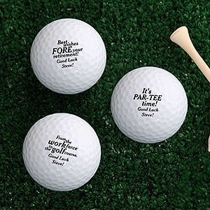 Retirement Personalized Golf Ball Set of 3 - Non Branded - 17323-B