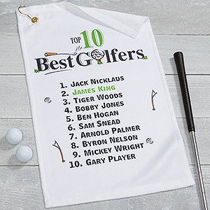 Top 10 Golfers Personalized Golf Towel - 17325