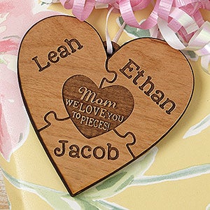 We Love Her To Pieces Natural Wood Gift Topper - 17334