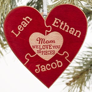 We Love Her To Pieces Red Wood Gift Topper - 17334-R