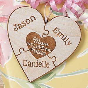 We Love Her To Pieces Whitewash Wood Gift Topper - 17334-W