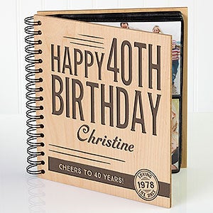 Vintage Age Birthday Personalized Photo Album - 17366