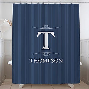 Elegant Monogram Personalized Shower Curtain