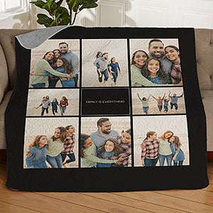 Photomontage Personalized 50x60 Photo Quilted Blanket - 17386-Q