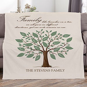 Family Tree Personalized 50x60 Lightweight Fleece Blanket - 17388-LF