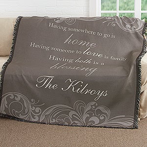 Family Blessings Personalized 56x60 Woven Throw - 17389-A