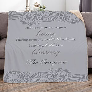 Family Blessings Personalized 50x60 Sherpa Blanket - 17389-S