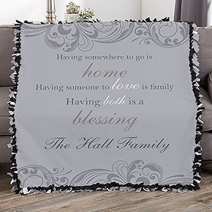 Family Blessings Personalized 50x60 Tie Blanket - 17389-T