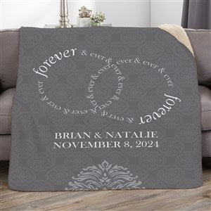 Forever & Ever Personalized Wedding 50x60 Sherpa Blanket - 17390-S