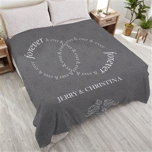 Forever & Ever Personalized Wedding 90x90 Plush Queen Fleece Blanket - 17390-QU