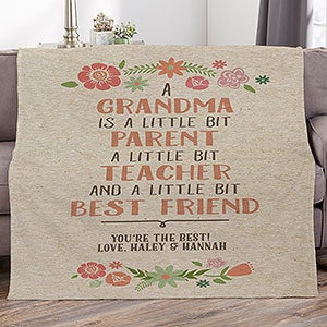 My Grandma, My Friend Personalized 50x60 Plush Fleece Blanket - 17395-F