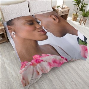 Wedding Photo Personalized 90x90 Plush Queen Fleece Blanket - 17397-QU