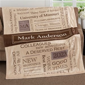 Personalized Retirement Fleece Blanket - 60x80 - 17405-L